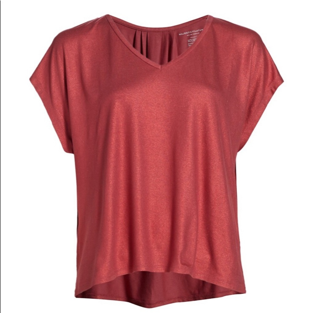 Majestic Filatures V-Neck Draped T-shirt